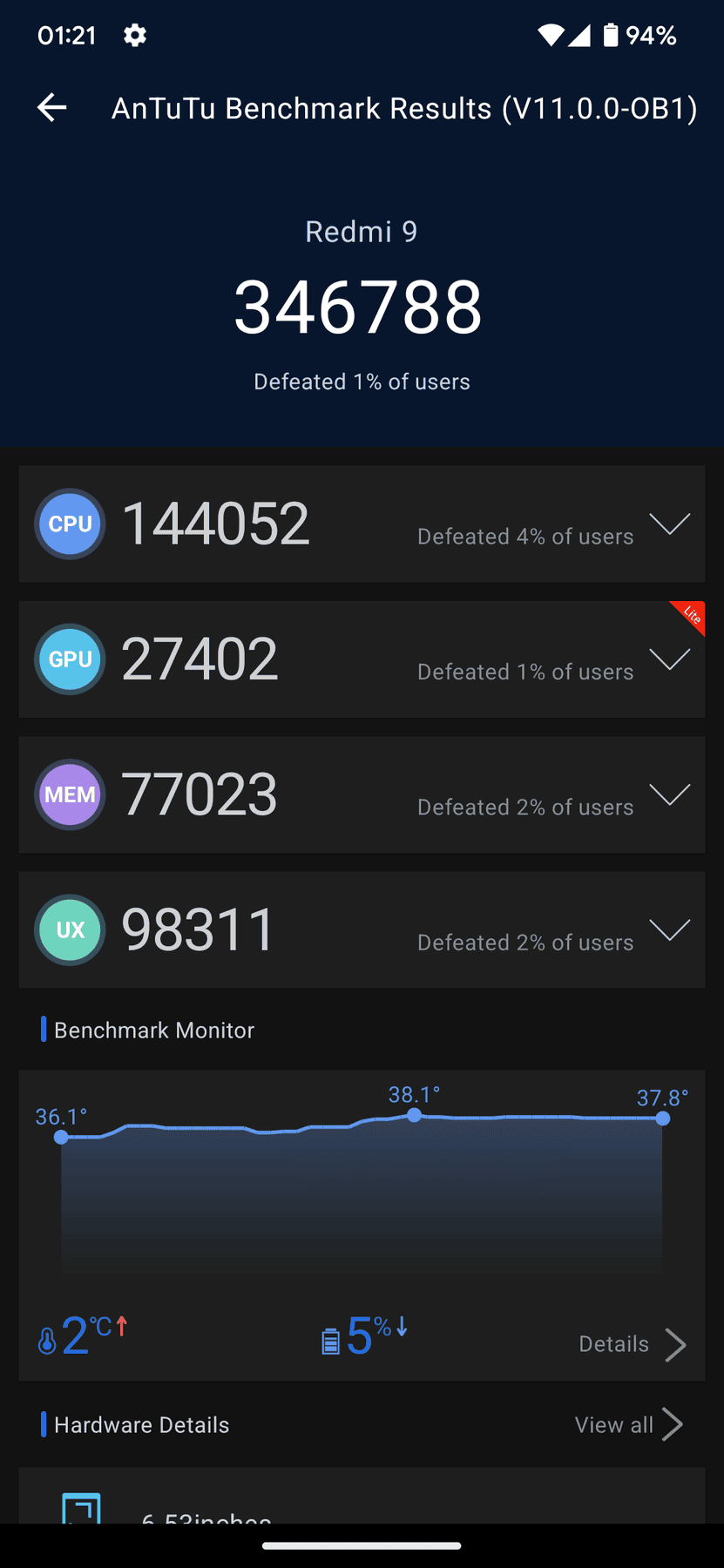 Xiaomi Redmi 9 AnTuTu – 346,788