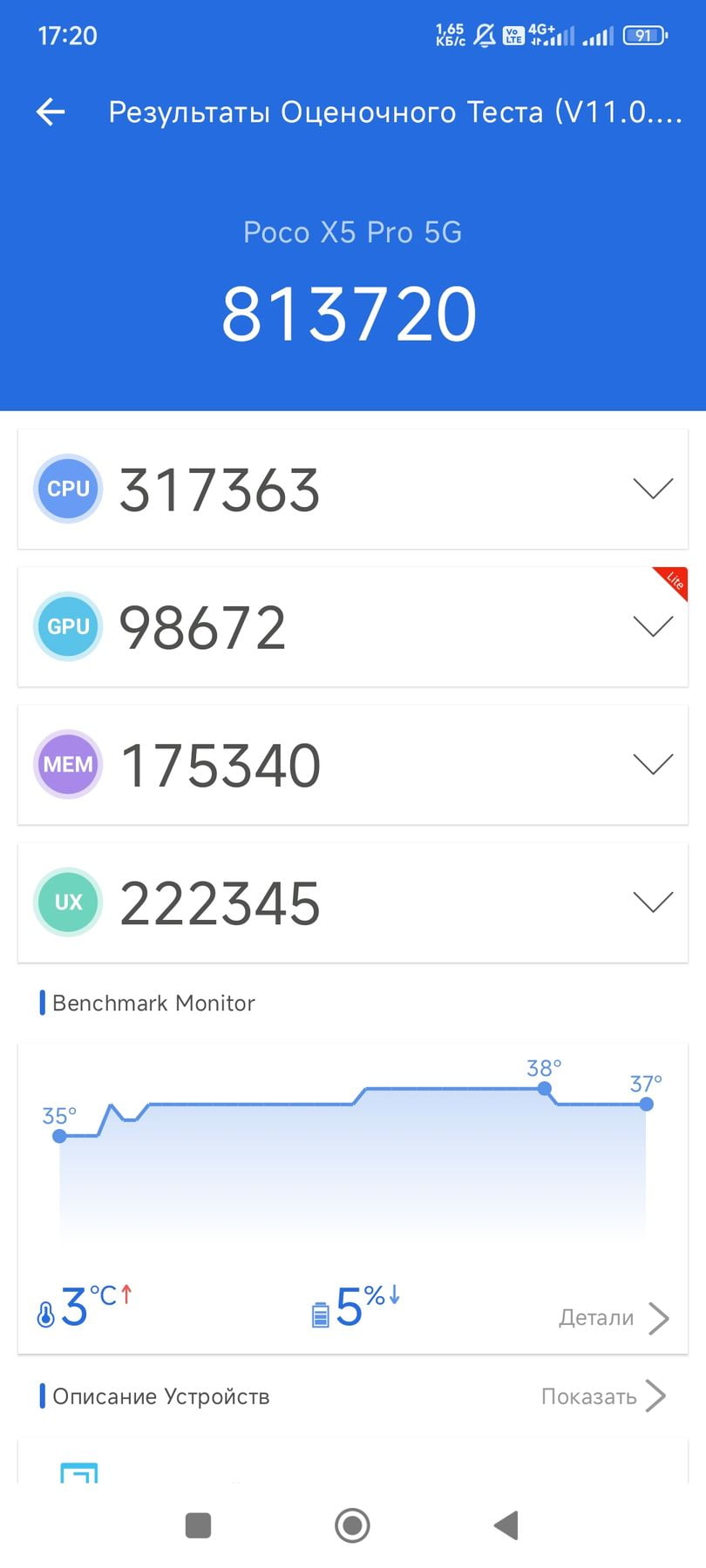 Xiaomi Poco X5 Pro AnTuTu – 813,720