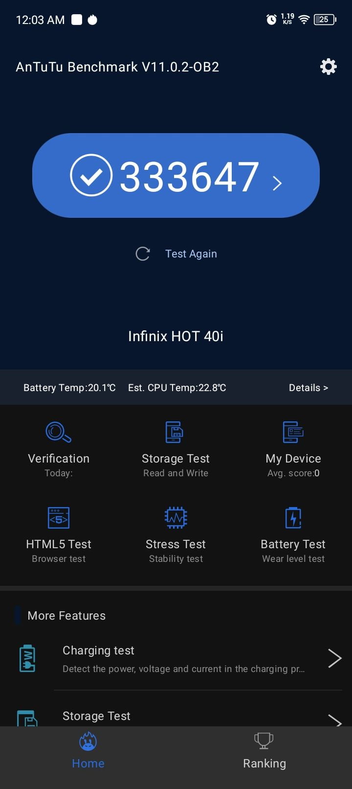 Infinix Hot 40i AnTuTu – 333,647