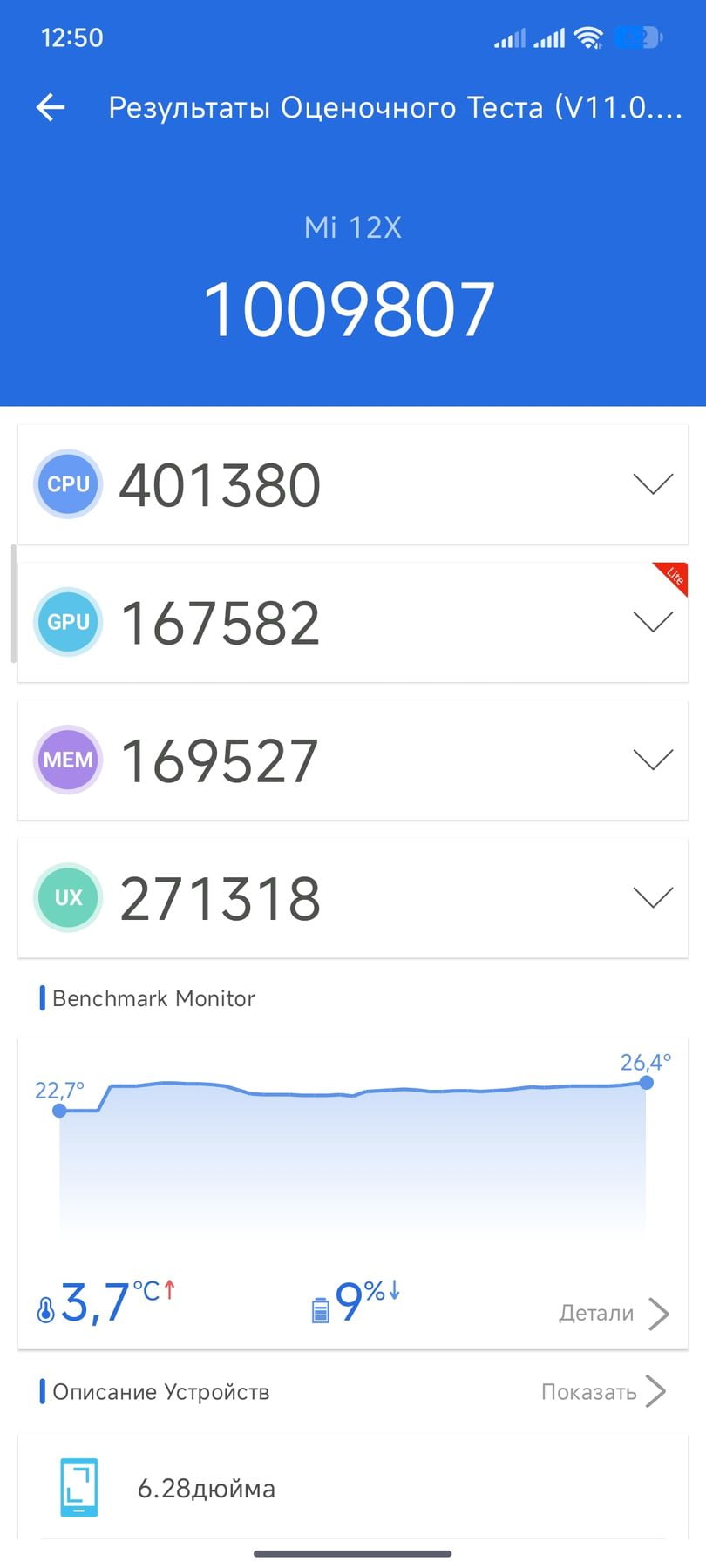 Xiaomi 12X AnTuTu – 1,009,807