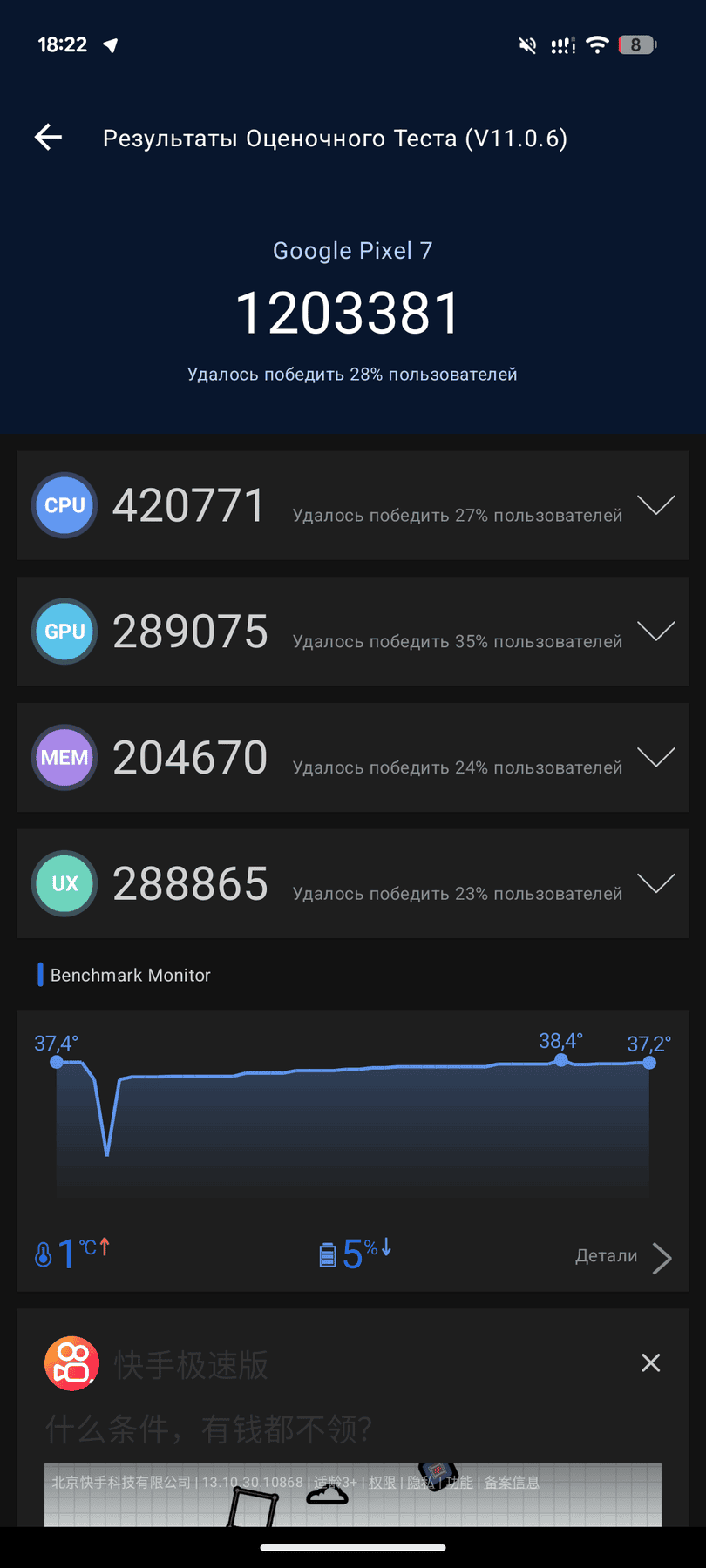 Google Pixel 7 AnTuTu – 1,203,381