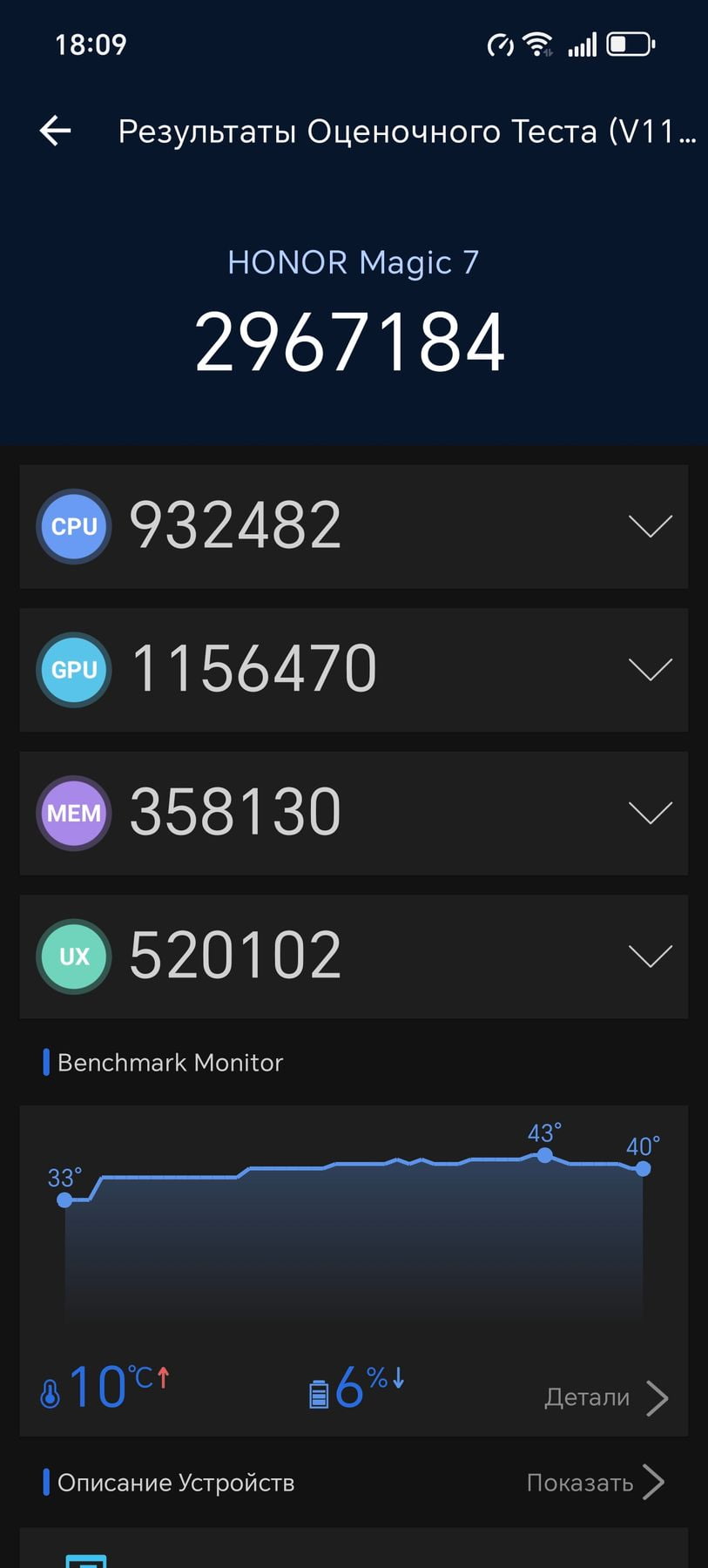 Honor Magic 7 AnTuTu – 2,967,184