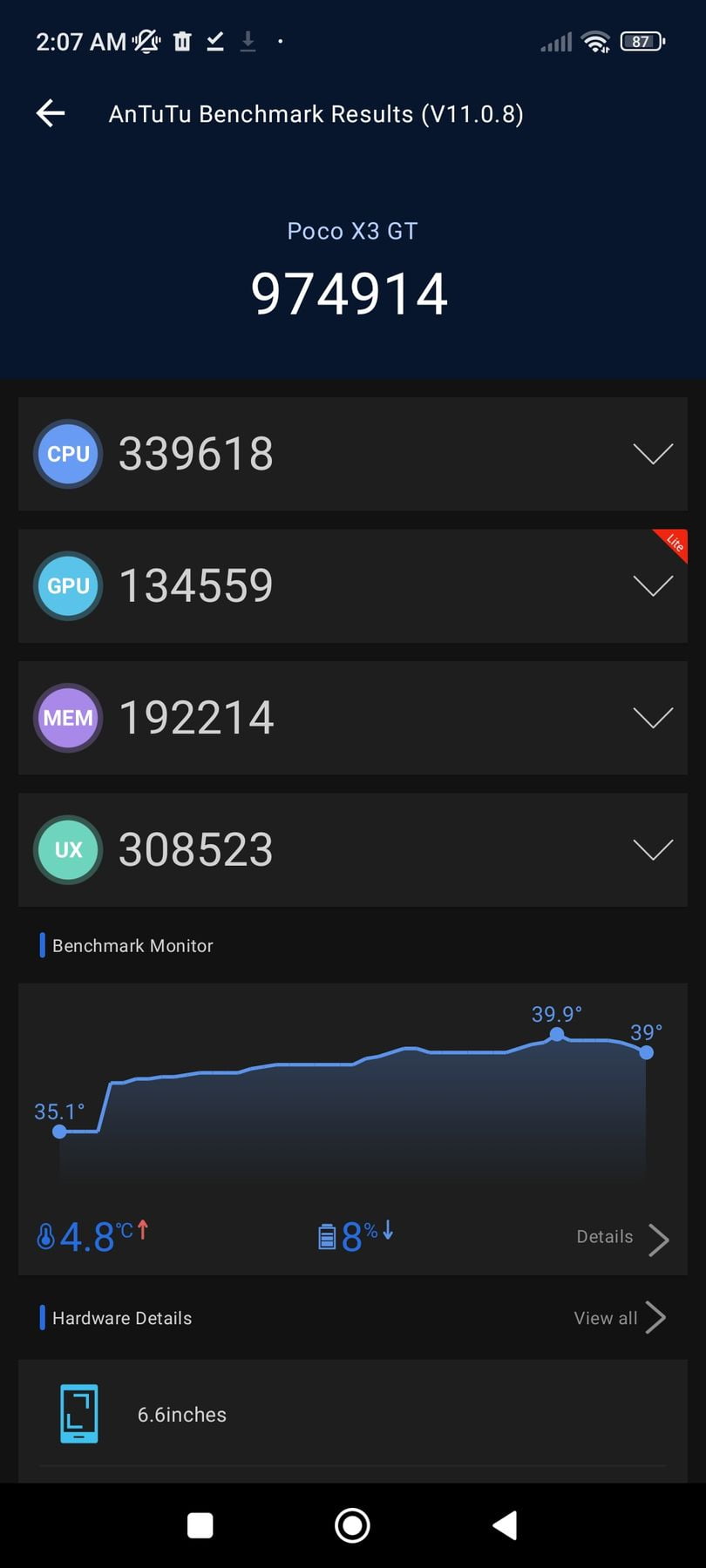 Xiaomi Poco X3 GT AnTuTu – 974,914