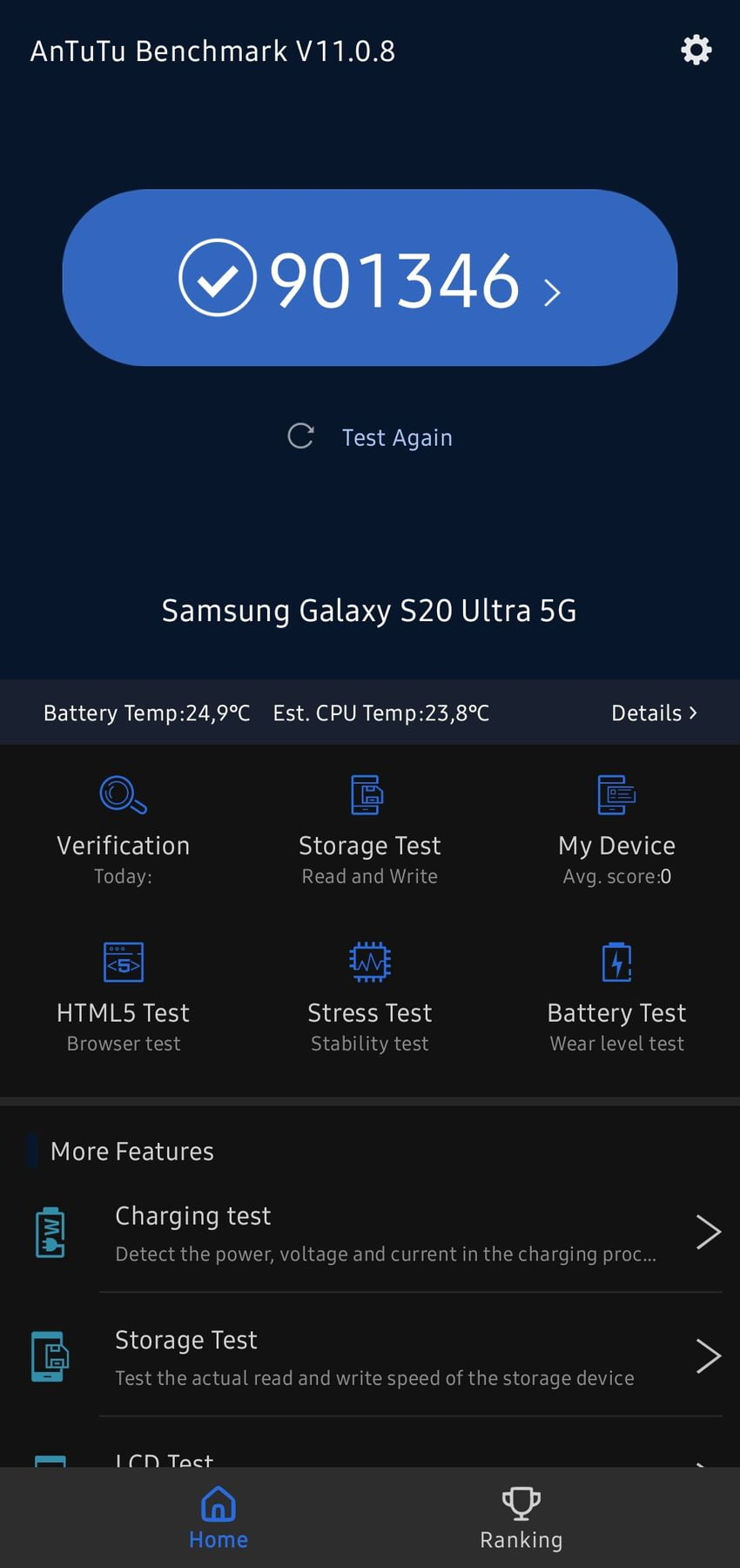 Samsung Galaxy S20 Ultra AnTuTu – 901,346