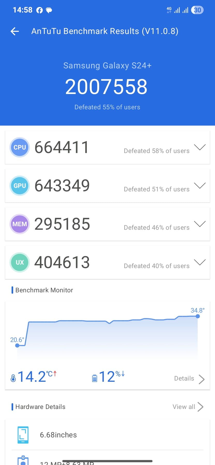 Samsung Galaxy S24 Plus (Exynos) AnTuTu – 2,007,558