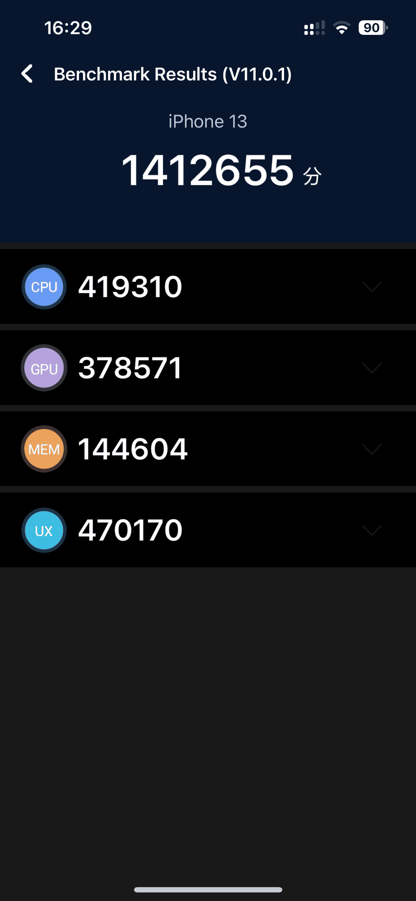 Apple iPhone 13 AnTuTu – 1,412,655