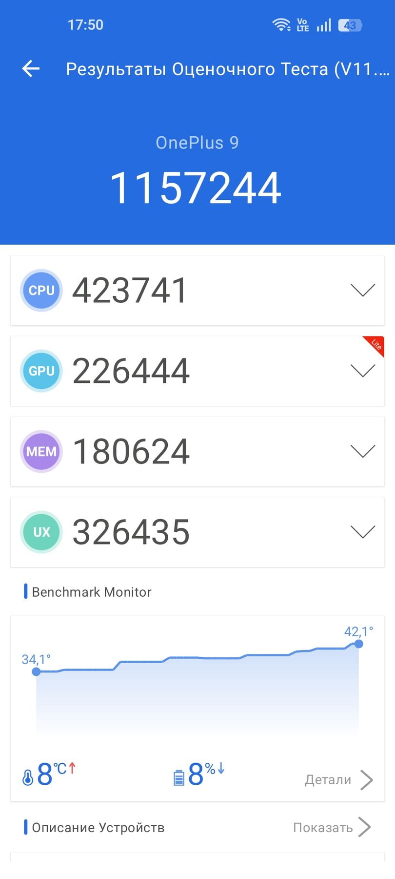 OnePlus 9 AnTuTu – 1,157,244