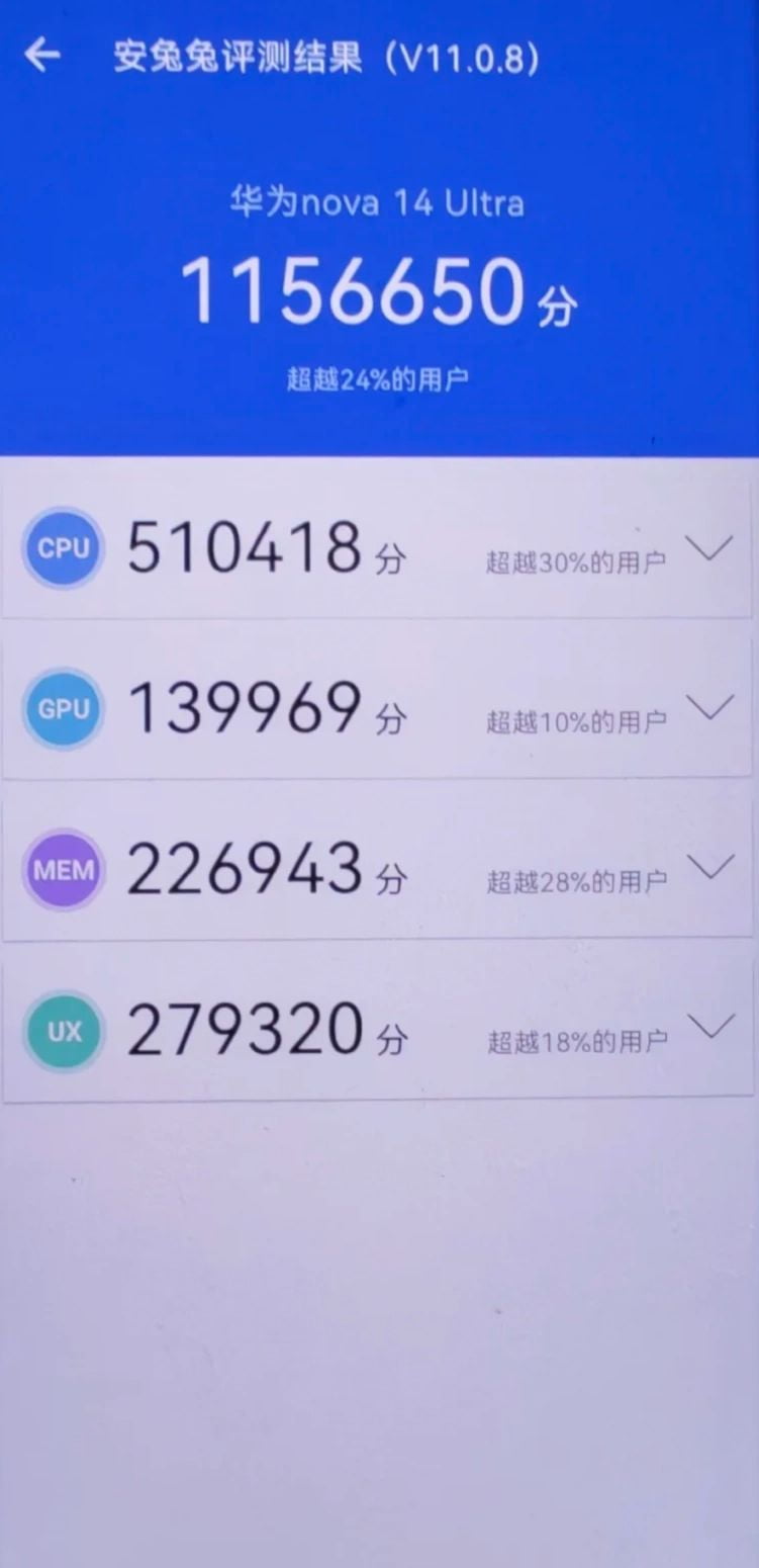 Huawei Nova 14 Ultra AnTuTu – 1,156,650