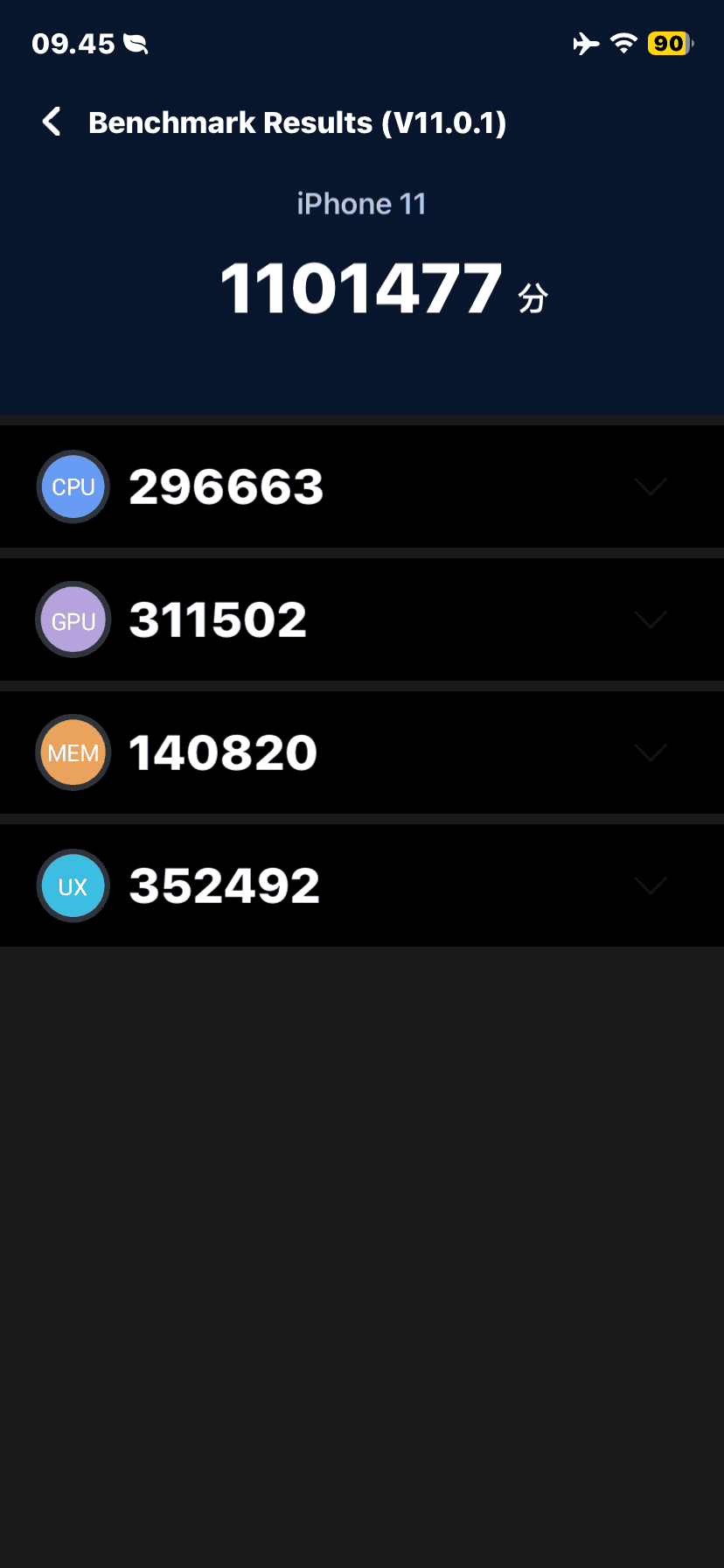Apple iPhone 11 AnTuTu – 1,101,477