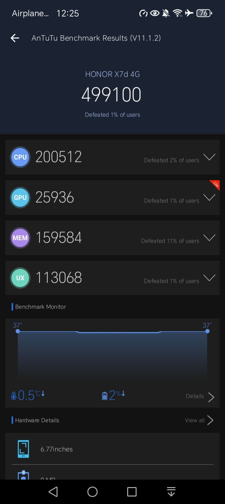Honor X7d AnTuTu – 499,100