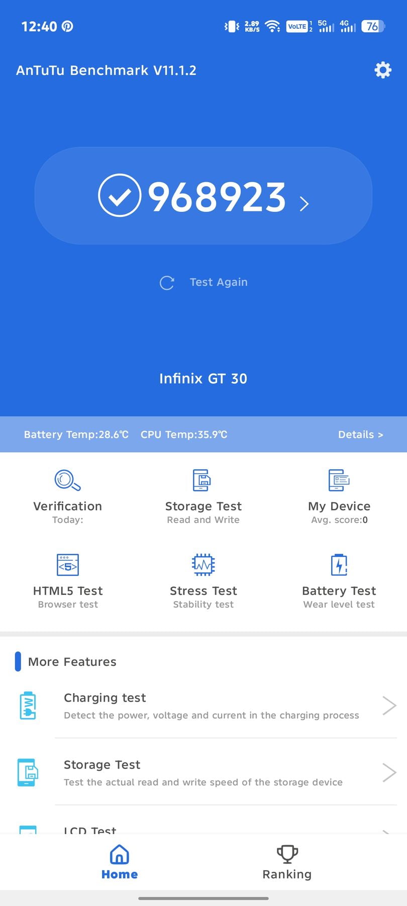 Infinix GT 30 5G AnTuTu – 968,923