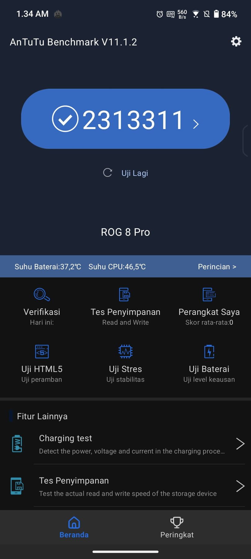 Asus ROG Phone 8 AnTuTu – 2,313,311