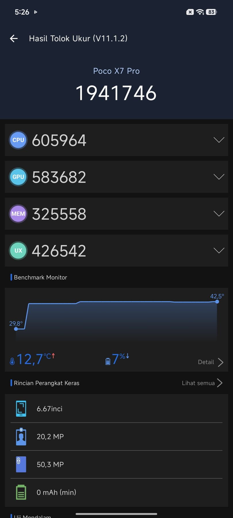 Xiaomi Poco X7 Pro AnTuTu – 1,941,746
