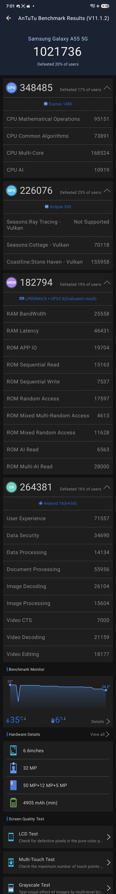 Samsung Galaxy A55 5G AnTuTu – 1,021,736