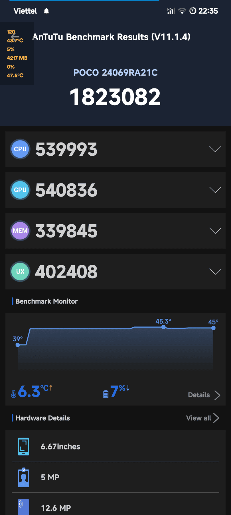Xiaomi Redmi Turbo 3 AnTuTu – 1,823,082