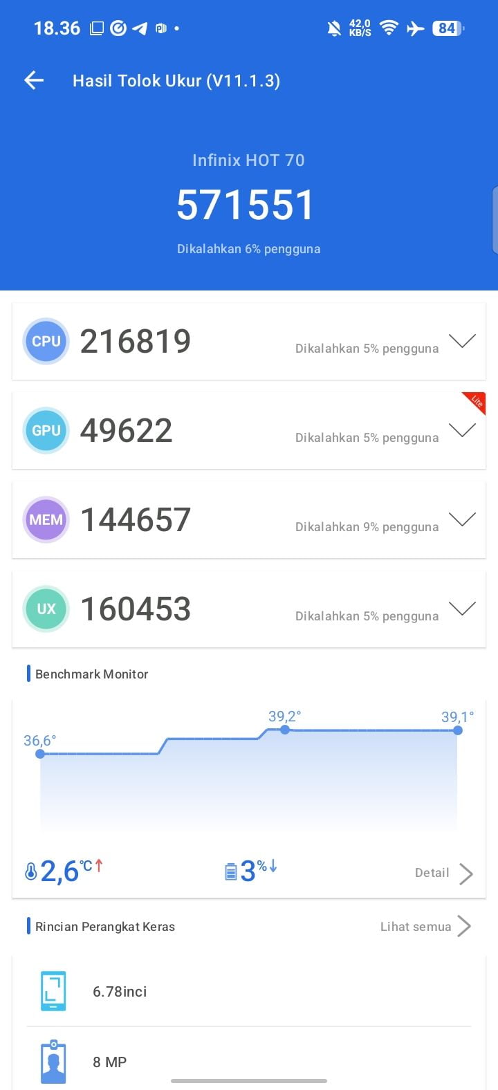 Infinix Hot 70 AnTuTu – 571,551