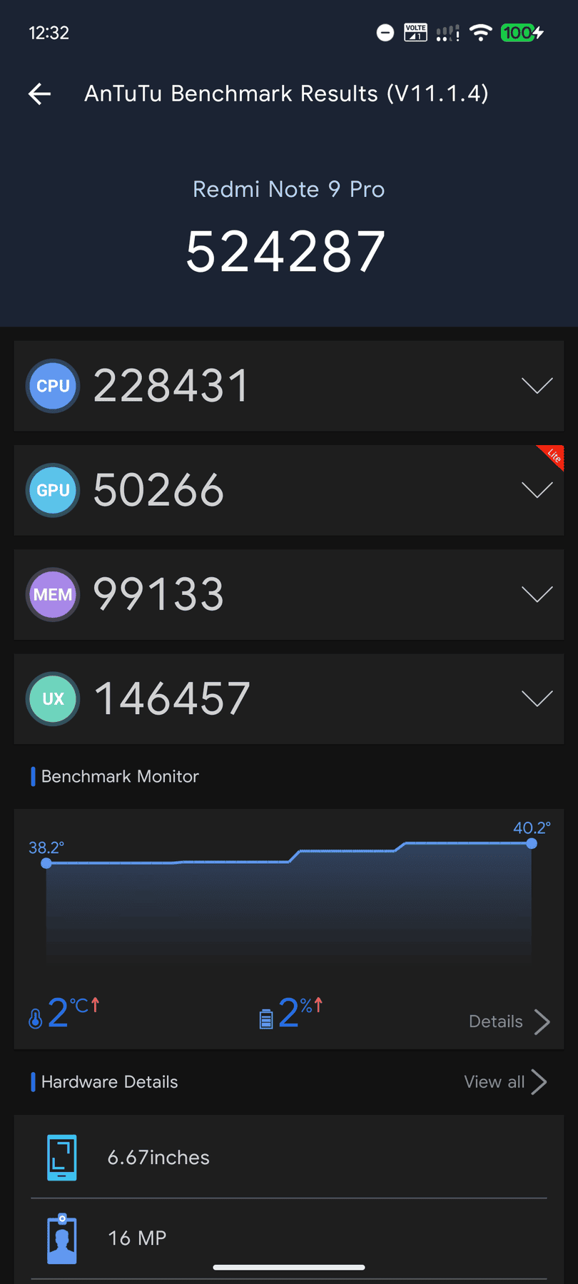 Xiaomi Redmi Note 9 Pro AnTuTu – 524,287