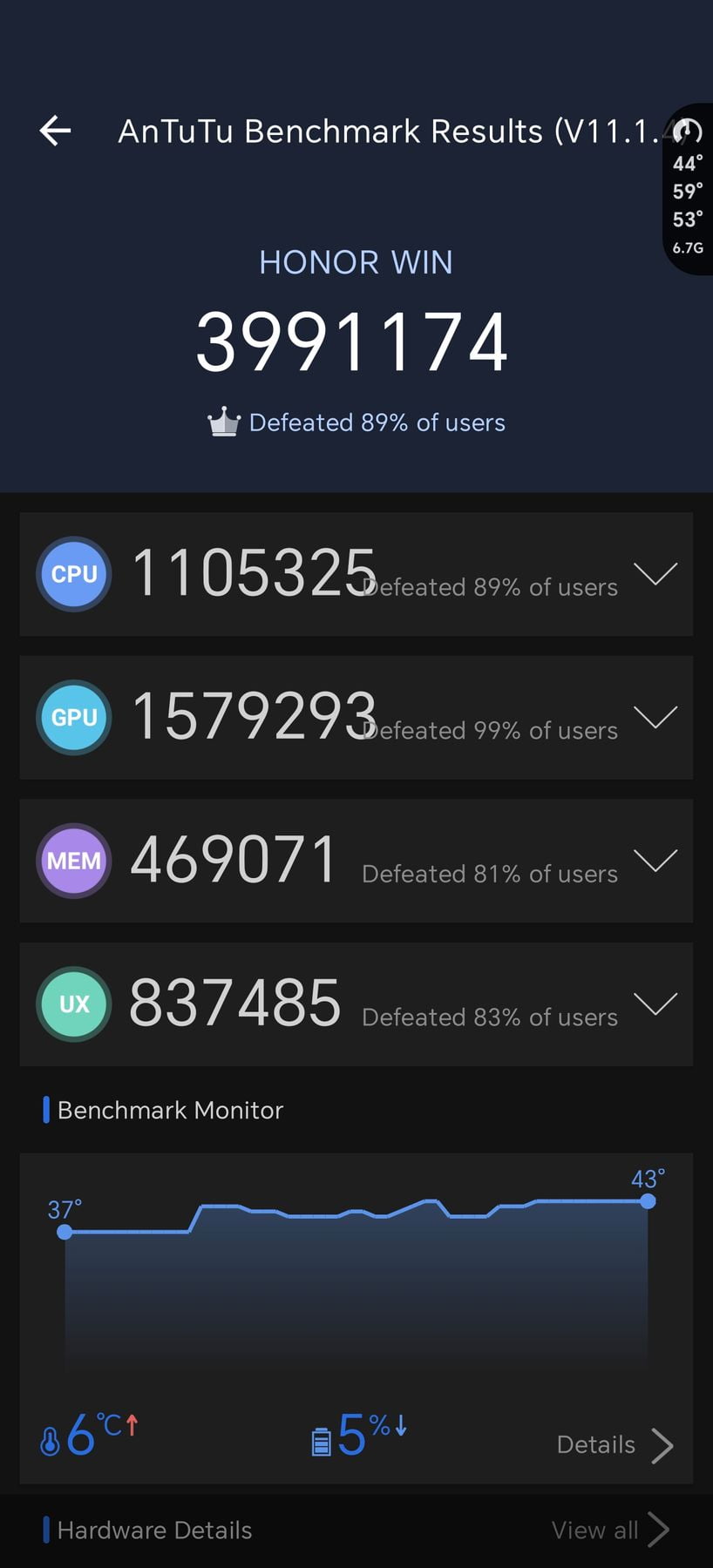Honor Win AnTuTu – 3,991,174