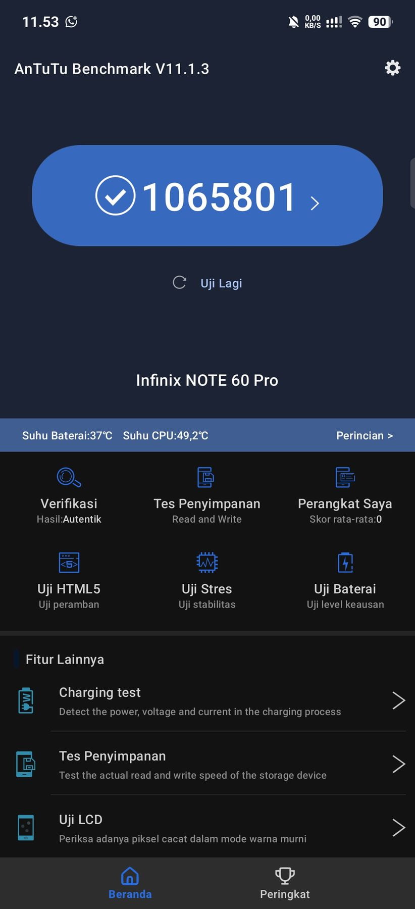 Infinix Note 60 Pro AnTuTu – 1,065,801