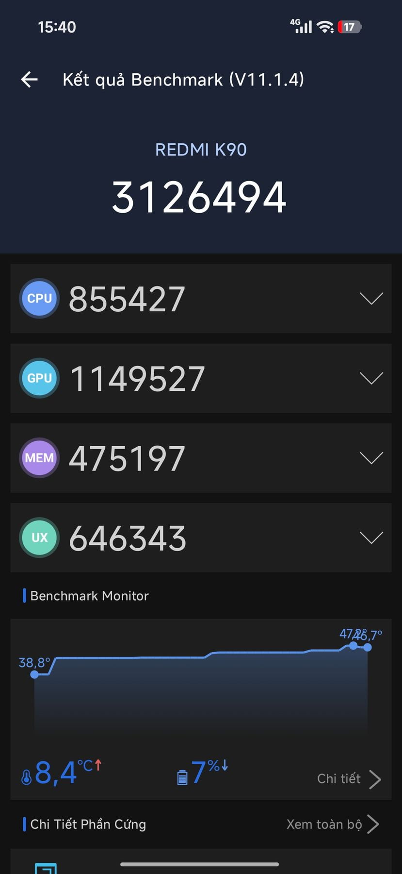 Xiaomi Redmi K90 AnTuTu – 3,126,494