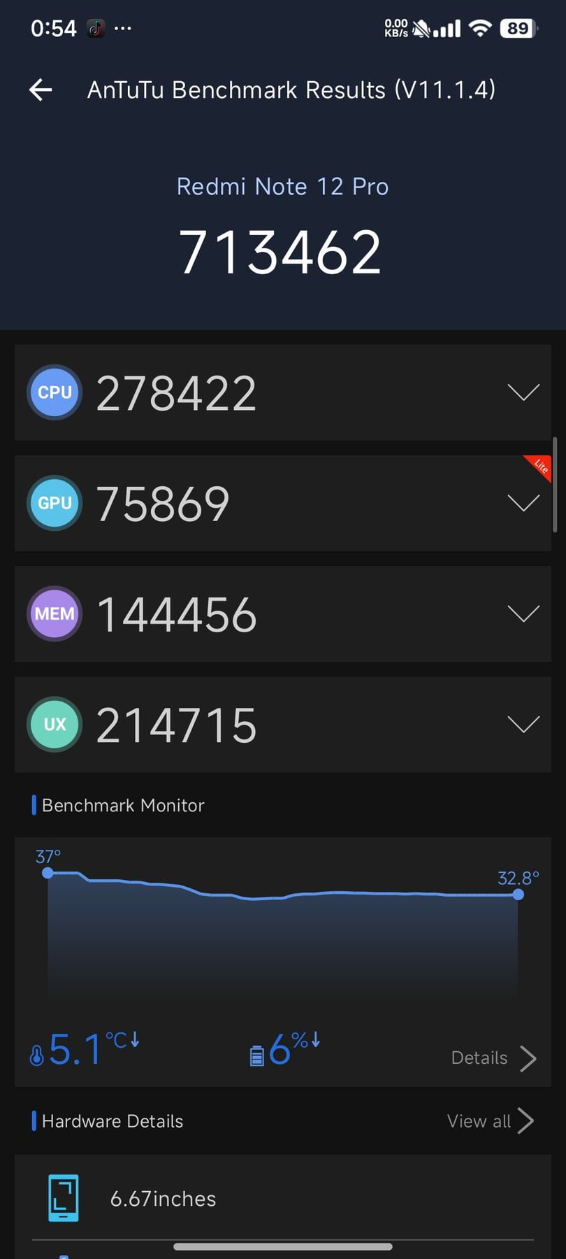 Xiaomi Redmi Note 12 Pro 5G AnTuTu – 713,462