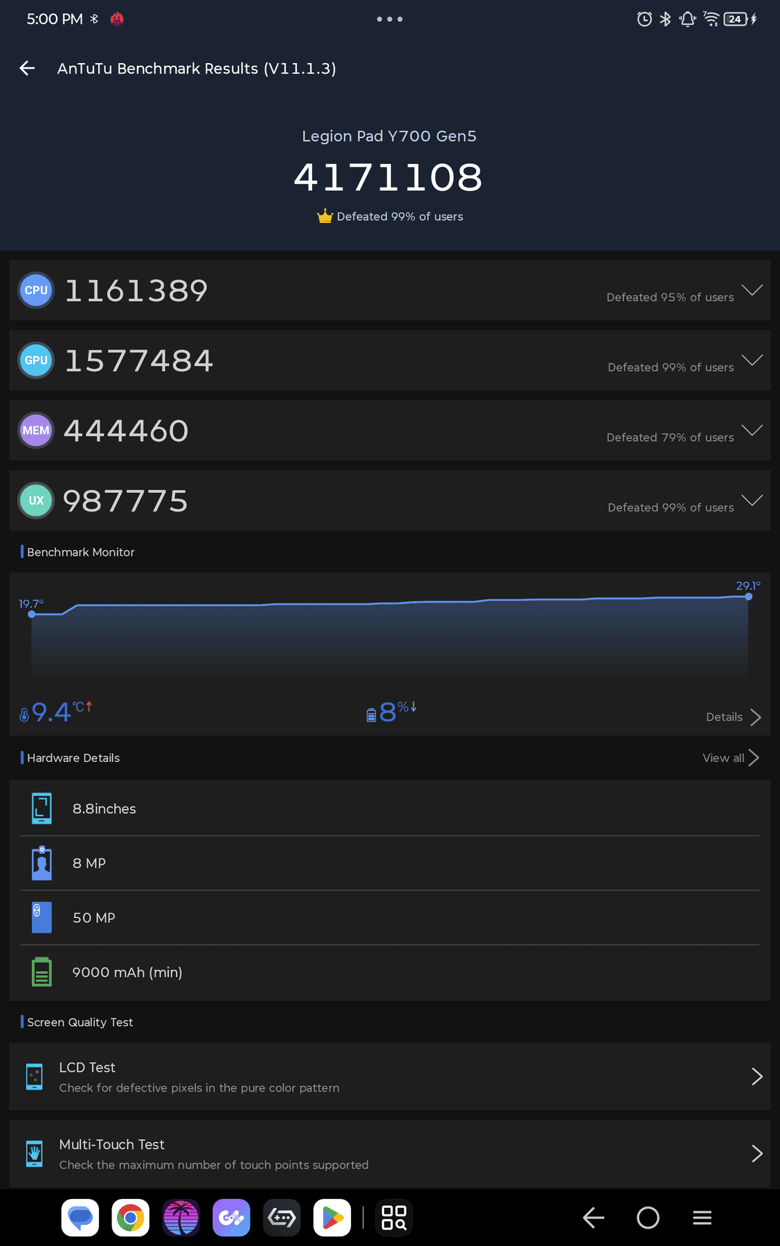 Lenovo Legion Tab Gen 5 AnTuTu – 4,171,108