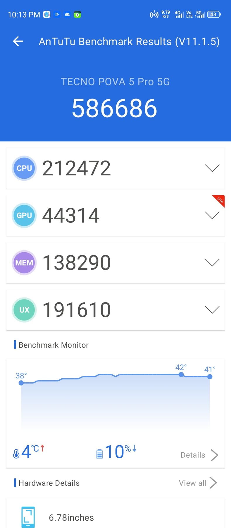 Tecno Pova 5 Pro AnTuTu – 586,686