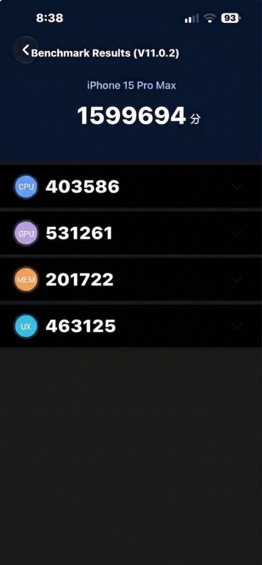 Apple iPhone 15 Pro Max AnTuTu – 1,599,694